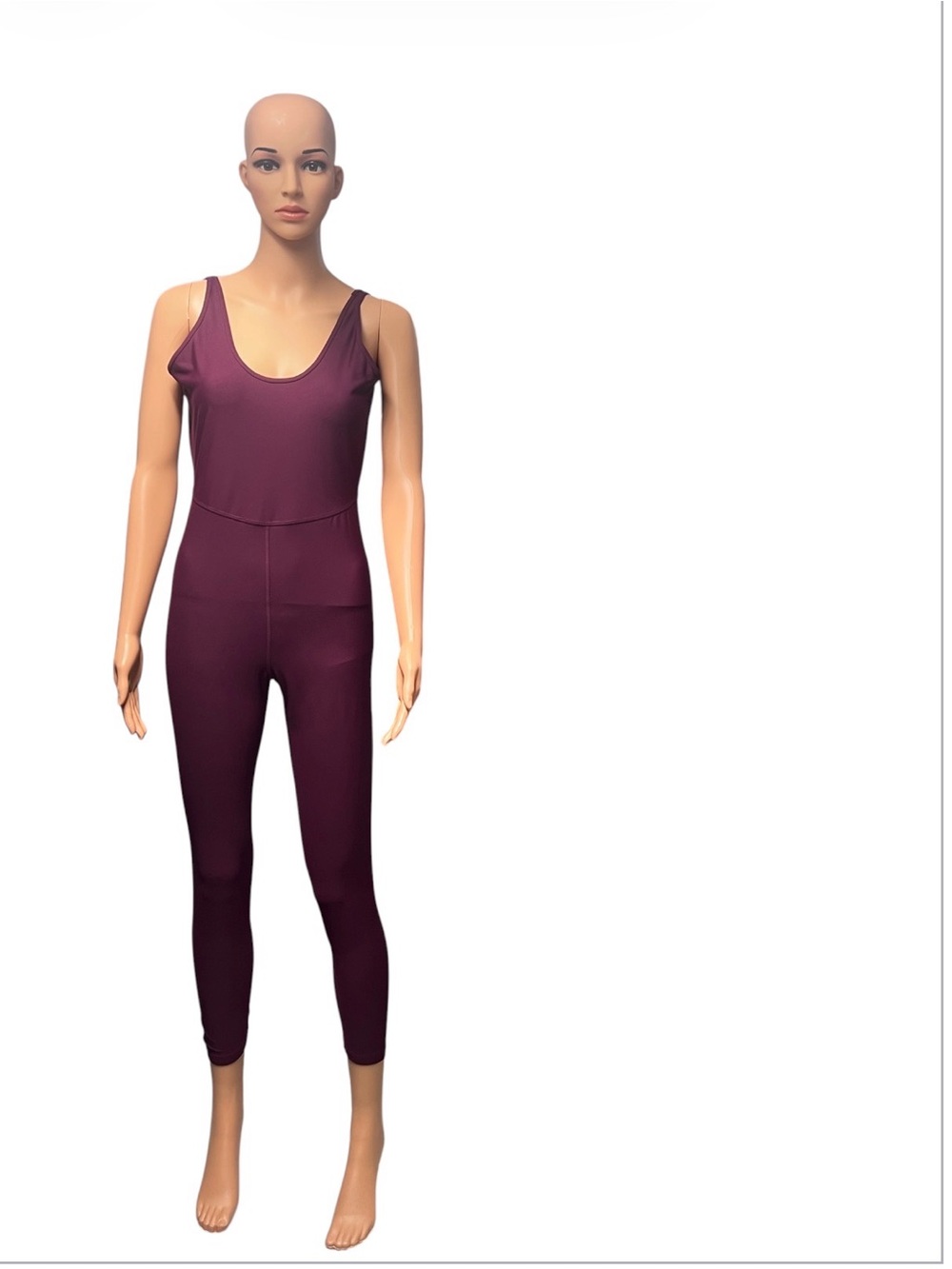 Old Navy burgundy Plum Scoop-Neck Sleeveless Jumpsuit SZ Medium